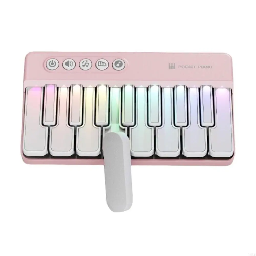 Rainbow Lights Mini Piano 7 Colors LED Multi-functional Learning Piano Keyboard Portable Design Musical Instrument