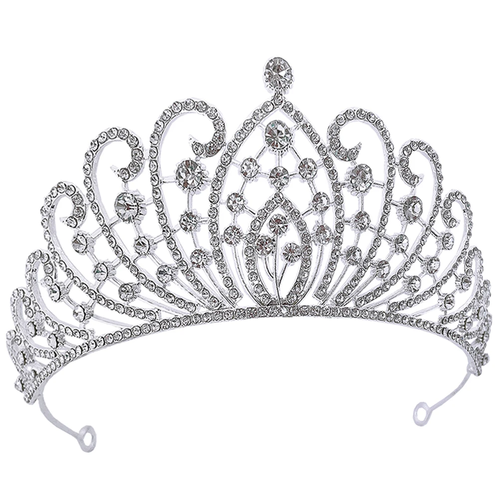 

Wedding Bride Bridal Rhinestone Crown Elegant Hair Accessory For Party Banquet Dance Prom Women Rhinestone Crown Decoration