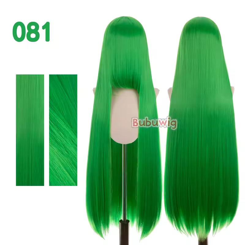 Bubuwig Synthetic Hair 100cm Long Straight Pure Color Cosplay Wigs Over 100 Colors Black White Red Blue Brown Wig Heat Resistant - Image 64