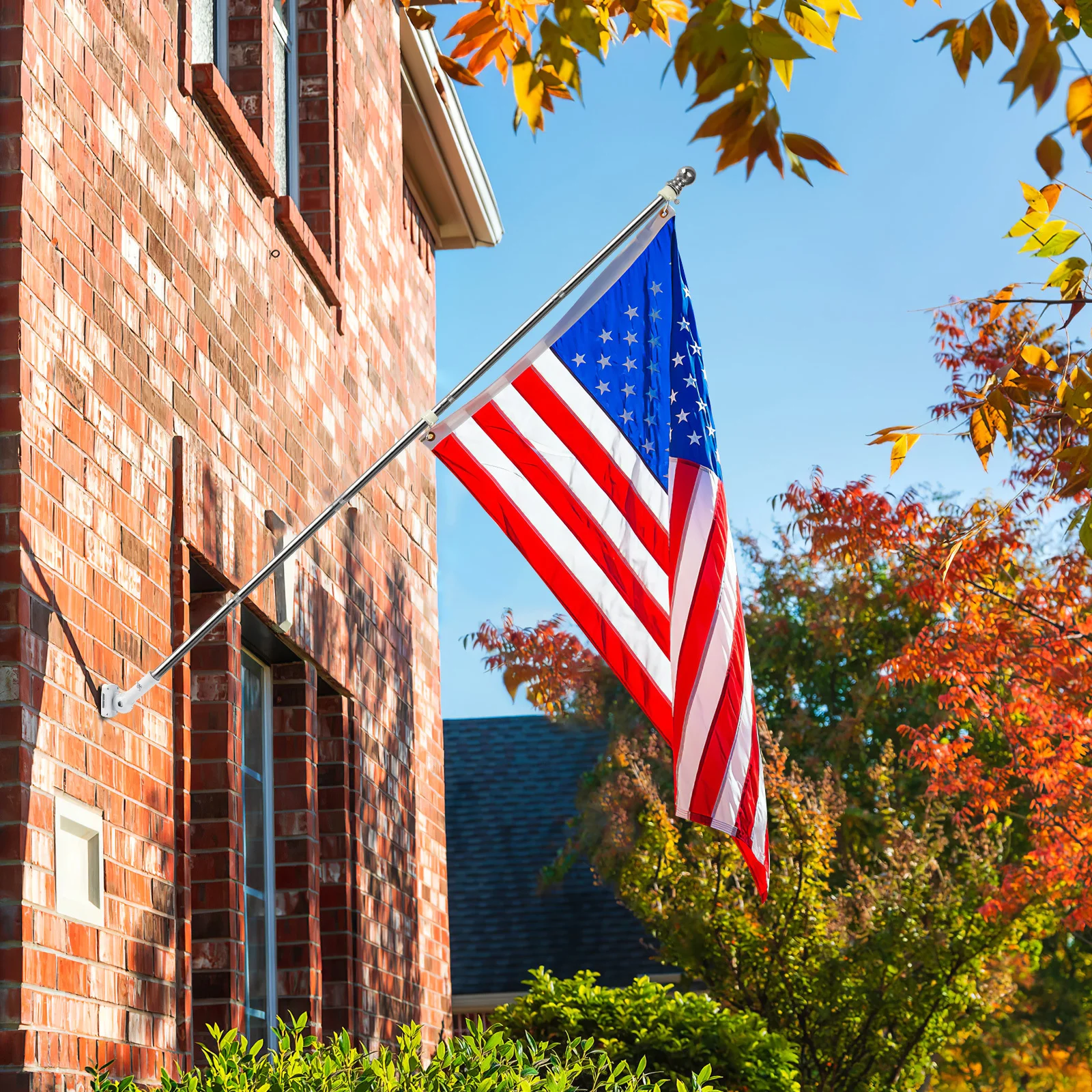 

1Set Adjustable Flag Pole Alloy Outdoor Flagpole Kit Detachable Rods Porch Yard Bracket Holder Rotating Flag Pole Kit