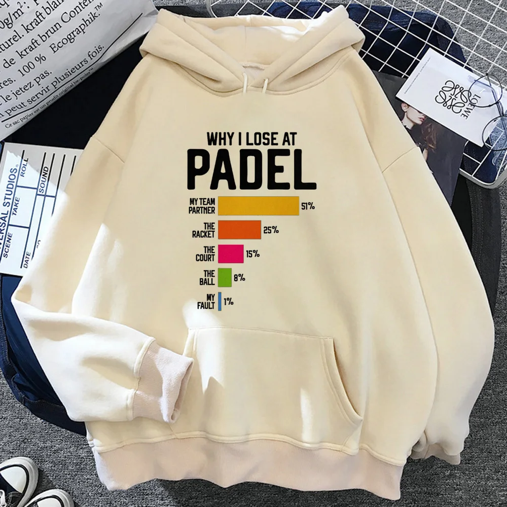 Padel hoodie graphic elegant pattern harajuku soft fabric female pullover tracksuits streetwear Japanese pattern patterned