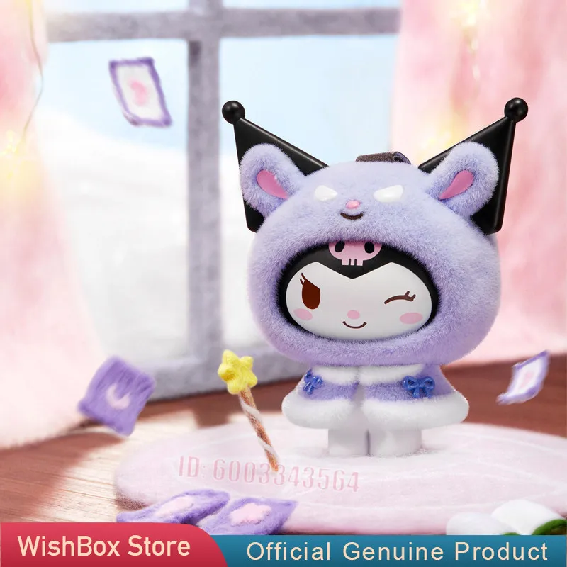 Sanrio Blind Box Kleine Umhang-Serie Face Swap Flocking Niedliche Anime-Figur Puppe Anhänger Schlüsselanhänger Überraschungs-Mystery-Box Spielzeug Geschenk