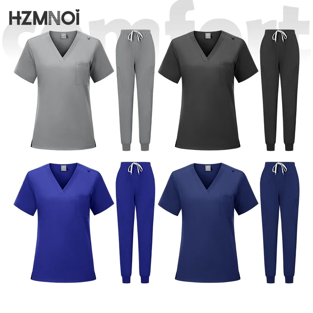 

New Nurse Uniforms Women Men Casual Jogger Pants Set Pharmacy Work Clothes Medical Hospital Doctor Nursing Uniform High-end Suit