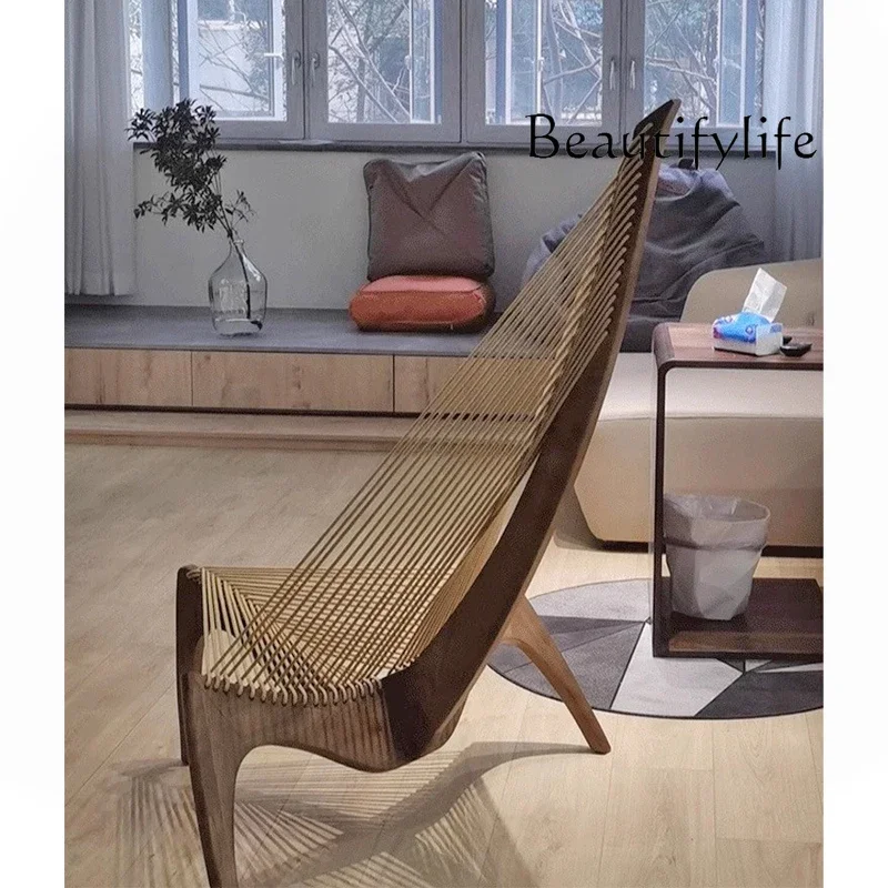 A44 Harp chair designer creative sailing characteristic recliner art hotel sofa solid wood living room single sofa