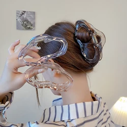 AISHG-Pinzas transparentes para el pelo para mujer, accesorio para el cabello con agarre geométrico, con cabeza grande y espalda de tiburón, a la moda