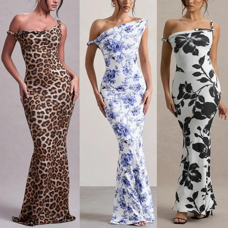 

Leopard print backless tight dress 2026summer long sleeved sleeveless tank top, suitable for party clubs, beaches, sexy tank top