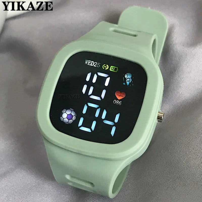 Men Women Watch Led Digital Sports Watch For Kids Boys Girls Square Big Dial Waterproof Silicone Men\'s Electronic Wristwatch