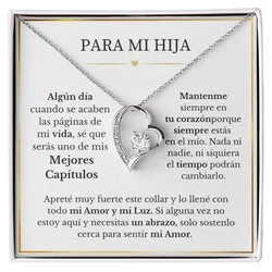 Para Mi Hija Collar De Amor Eterno To My Daughter Gift Chain Necklace Birthday Women Girl Love Heart Pendant Necklaces