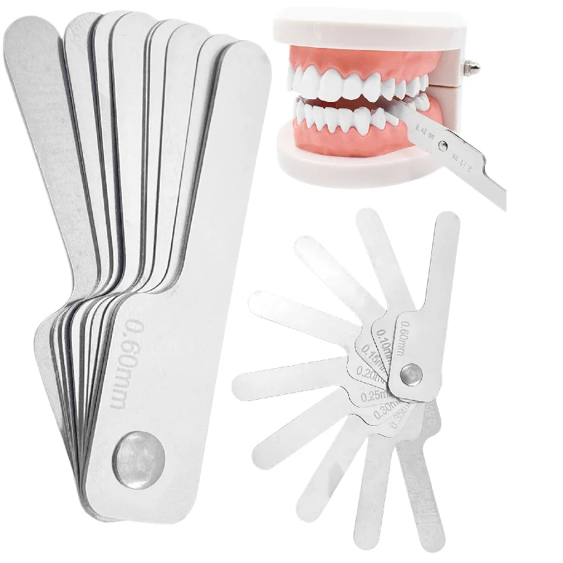 9Pcs Dentistry Tooth Gap Measuring Rule Interproximal Reduction Gauge Ruler Reciprocating IPR Orthodontic Treatment Dental Tools