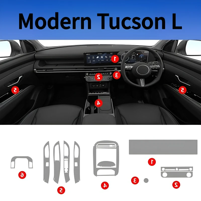 For Modern Tucson L 25models Dashboard Multimedia GPS Console Navigation Transparent Anti-Scratch Protection Film Modification