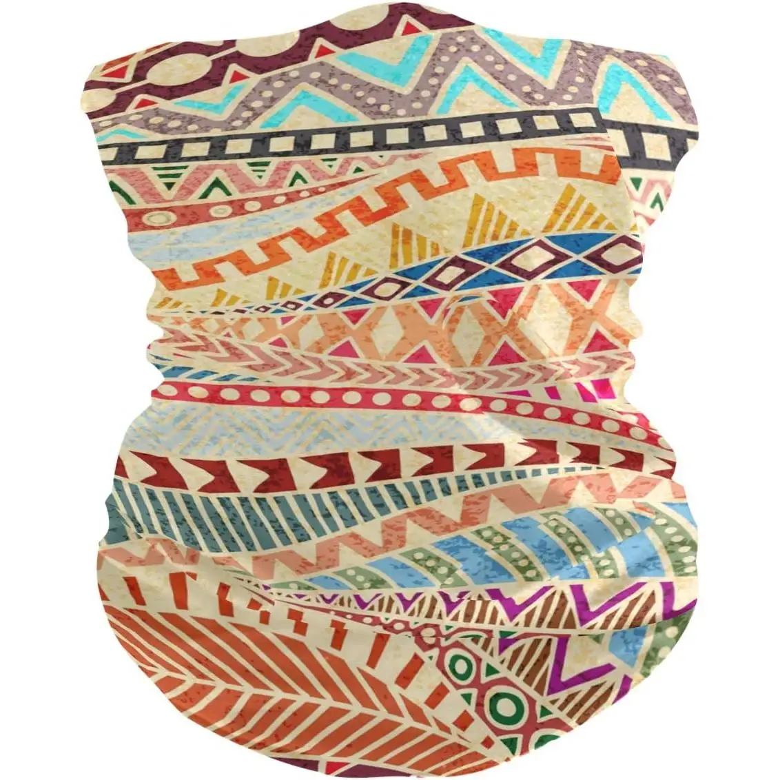 Pañuelos étnicos africanos coloridos con ondas para el sol y el polvo, polaina elástica sin costuras para el cuello, bufanda mágica, diadema, pasamontañas
