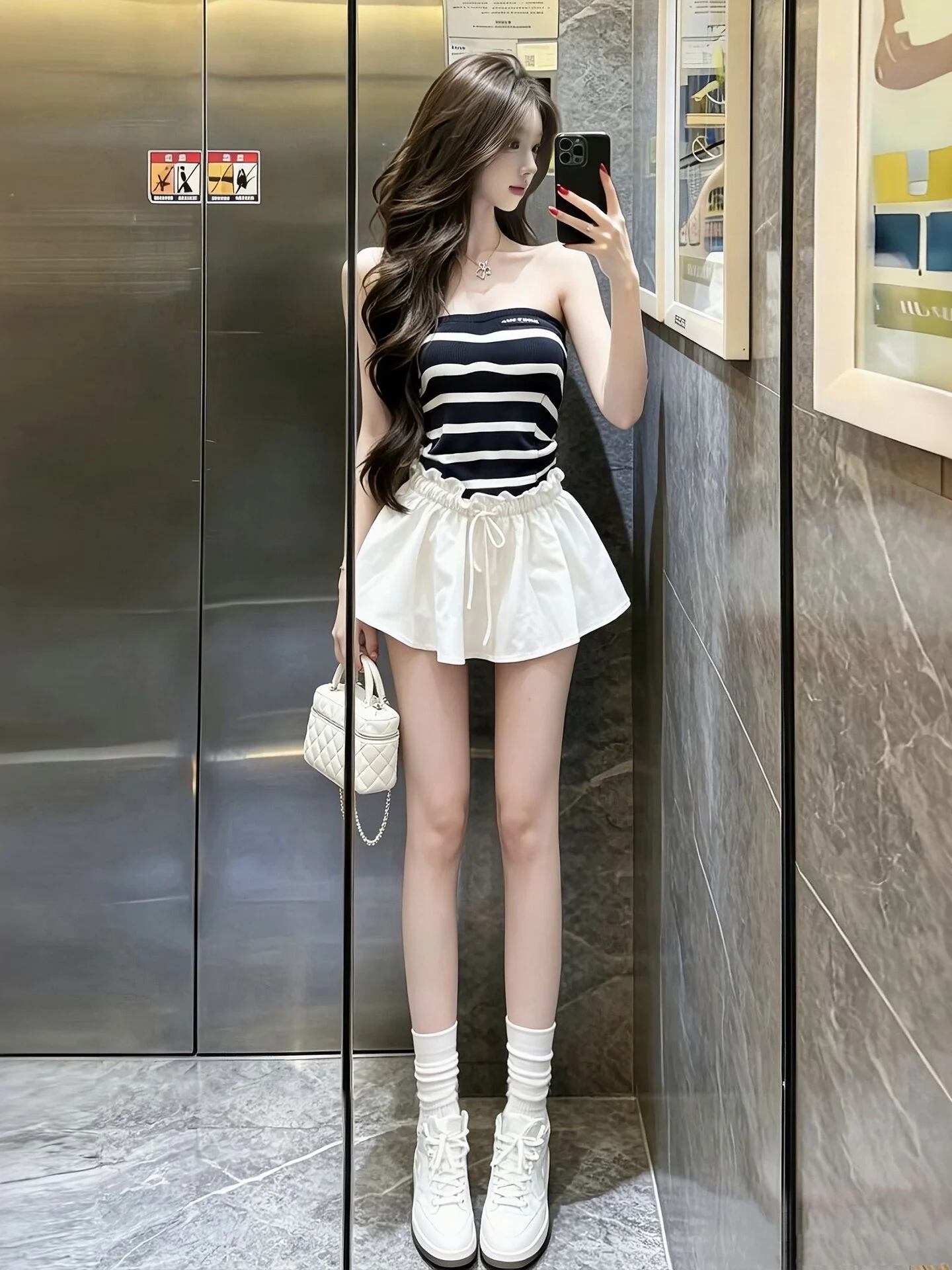 Slim Fit Striped Tube Top Tank Women's Summer Korean Style Sweet Spicy Atmosphere Sense Top Breathable Cotton Casual Wear
