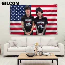 Jake and Johnnie Flag Poster The TINAS Polyester Printed with Brass Grommets Tapestry Banner for Wall Room Home Decoration