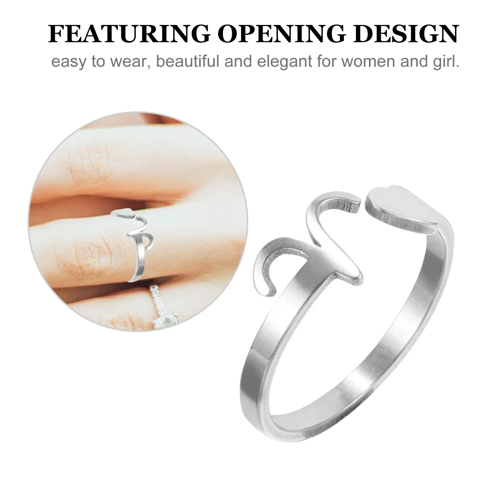 Gemini Ring Adjustable Open Style Women Rings Elegant Decorative Fashion Jewelry for Ladies Girls Trendy Astrology