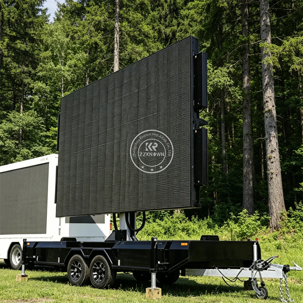 Portable Mobile LED Advertising Trailer Digital Signage Billboard Trailer For Outdoor Commercial Marketing And Promotion Use