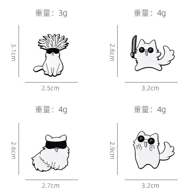 Randomly Send 10 Pcs of Original Cartoon Badge Personality Cute Animal Cat Series Brooch Student School Bag Clothes Decoration