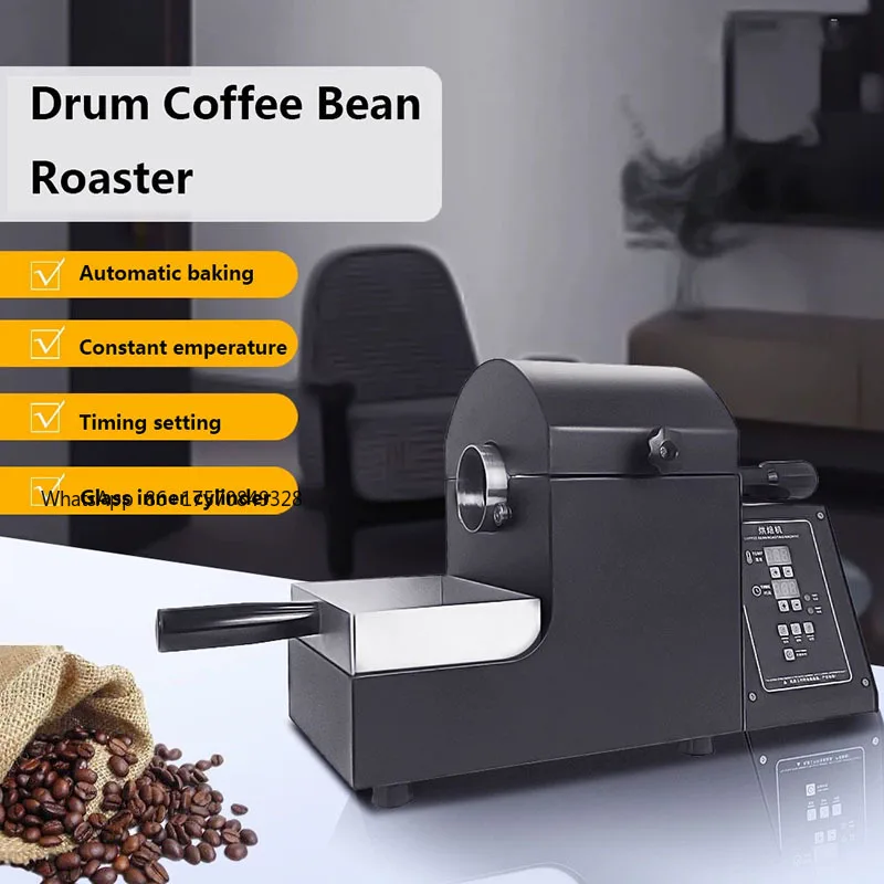 Máquina Tostadora de Café Pequeña para el Hogar, Tostadora de Granos de Café Automática de Tambor, 150g, Tostadora Eléctrica de Cacao y Café para Cocina