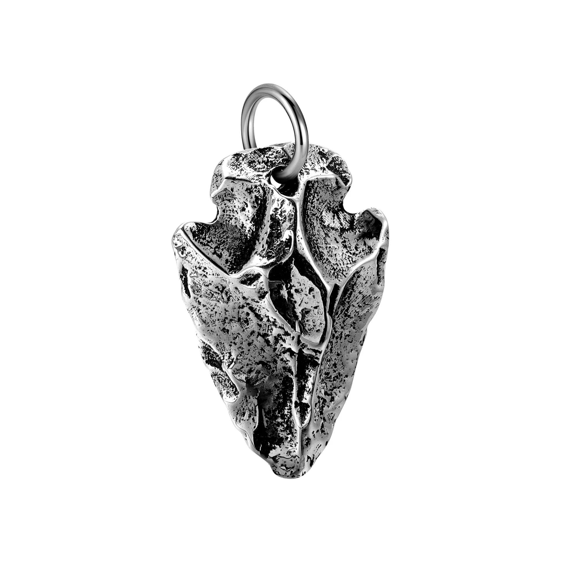 BOCAI New Real S925 Sterling Silver Charms Pendant Antique Arrowhead Spearhead Fashion Punk Charm Fine Choice Jewelry