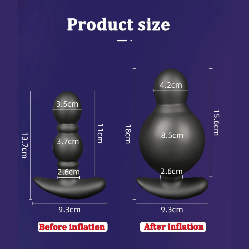 Automatic Large Inflatable Anal Butt Plug Dildo Male Anal Prostate Massager Vibrating Anal Sex Toys For Adult Men Women