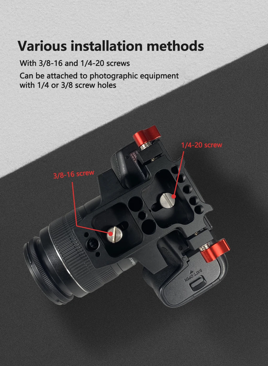 Universal Kamera Grundplatte Schulter Rig 15mm Stange Clamp Quick Release Adapter für Sony DSLR Käfig Vlog Schulter Unterstützung System – Detail 24