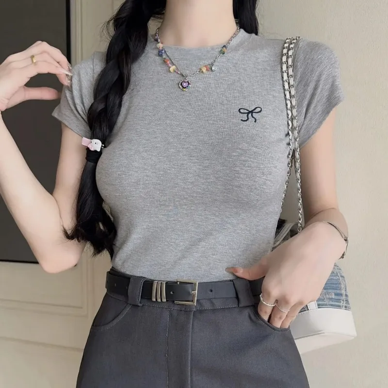 

Female Outfits Kawaii Short Sleeve Suits Women's Two Piece Set Office Elegant Casual Summer Fashion 2024 Top and Bottom Clothes