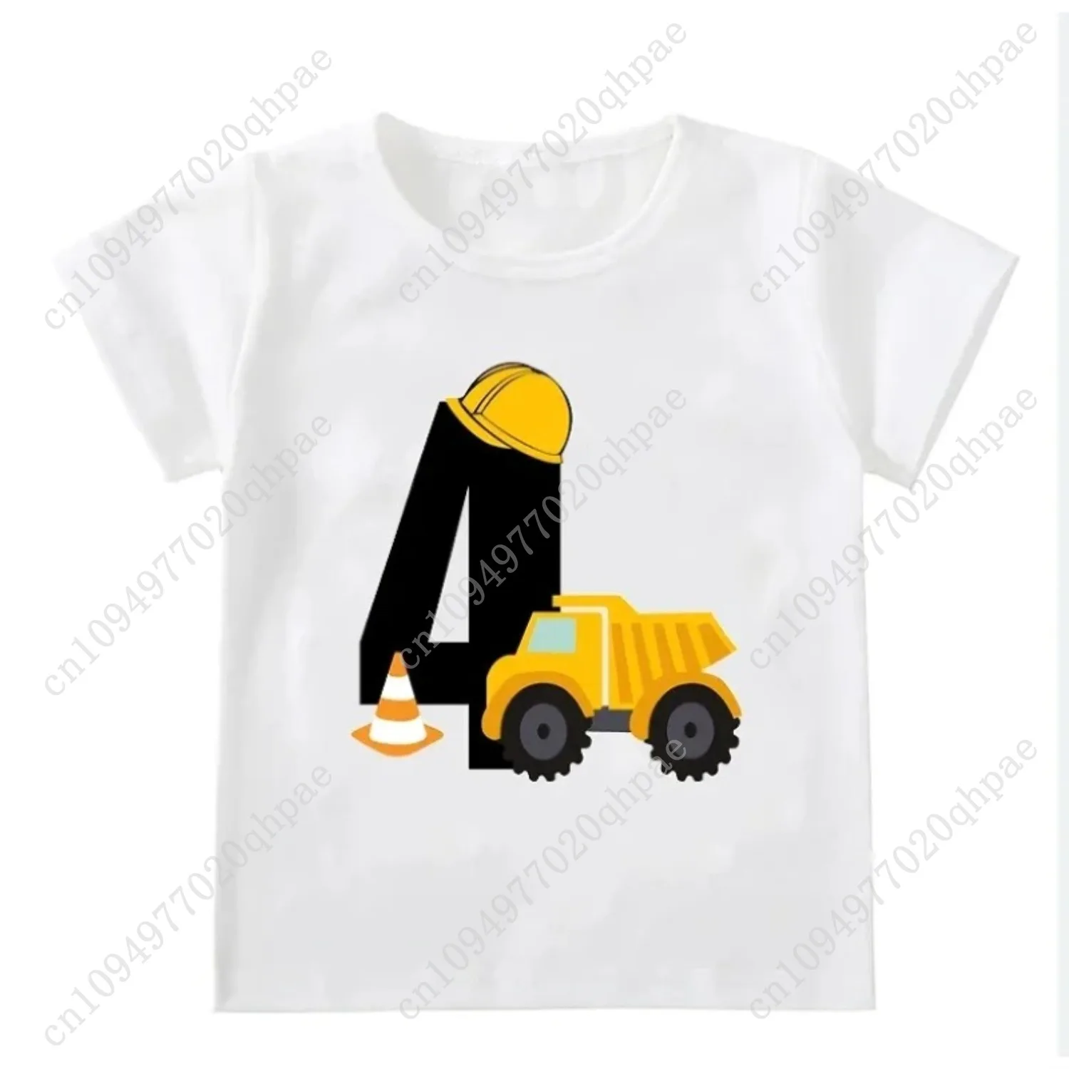 Divertenti bambini ragazzi T-shirt bambino manica corta carino escavatore top bambini moda maglietta 1-6 anni ragazzo costruzione compleanno camicie