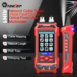 TOOLTOP ET638 Network Cable Tester 4 in 1 Multi-function Fiber Optic Network/Broken Line/LAN Cable Tester Visual Fault Locator