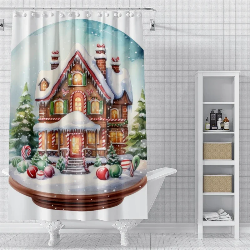 

Home decoration shower curtains for bathroom waterproof curtain fabric Modern Nordic style Living Room Merry Christmas wintXT6@！