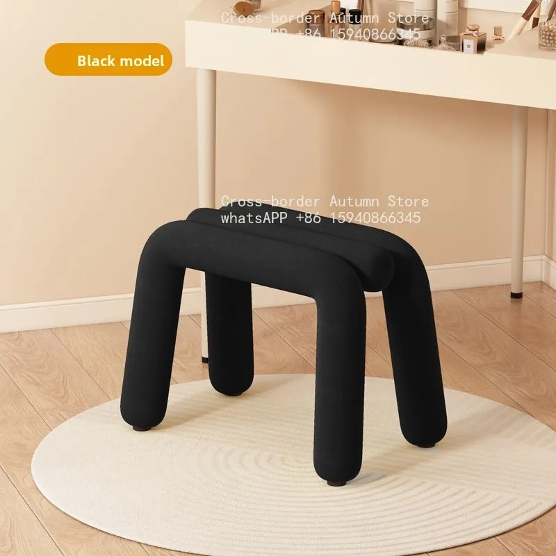Internet Celebrity Cream Wind Small Stool Bedroom Dressing Stool Modern Light Luxury High Sense