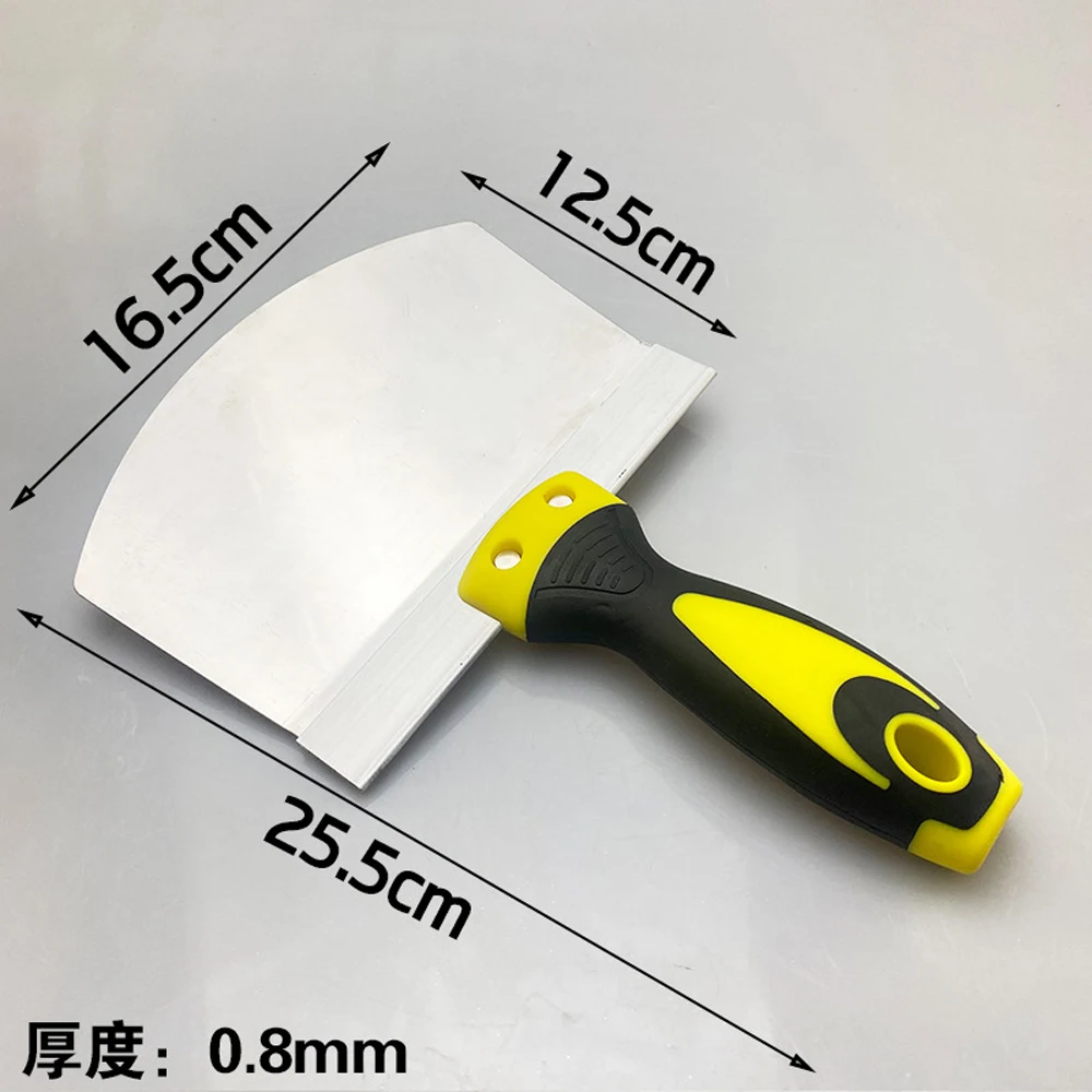 Putty Knife De Aço Inoxidável Pá De Gesso, Espátula De Enchimento, Raspador De Papel De Parede, Raspador Curvo De Parede, Ferramentas Manuais