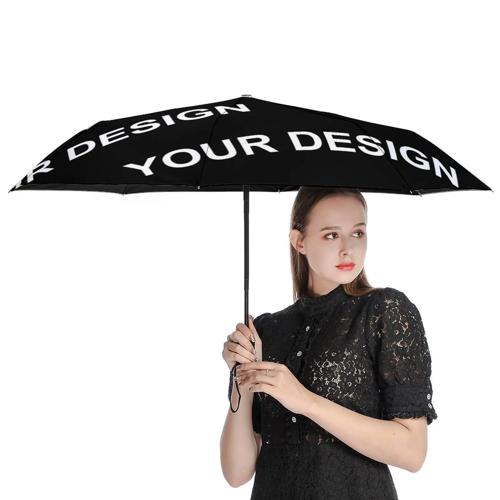 Image Customized 8 Ribs Auto Umbrella Custom Made Portable Umbrella Wind Resistant Carbon Fiber Frame Umbrellas for Men Women