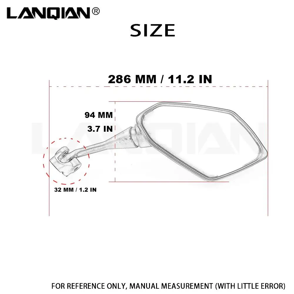 Espelho lateral universal da motocicleta para Suzuki, Sportbike, GSX-R, GSXR, 600, 750, 1000, K1, K2, K3, K4, K5, K6, K7, K8, GSX, Bandit 1200