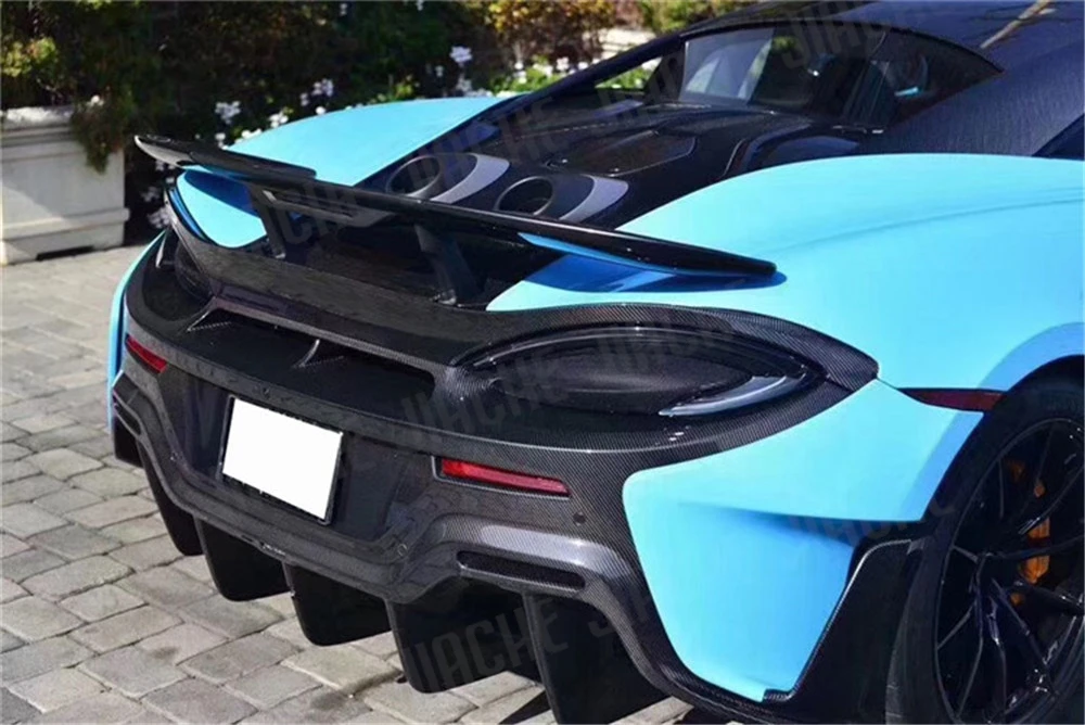Cubierta de Fibra de Carbono Seca para Maletero Trasero, Tapa de Maletero, Embellecedor de Cola para McLaren 540C 570S 570GT 600LT, Cubierta de Punta de Escape para Estilismo Automotriz