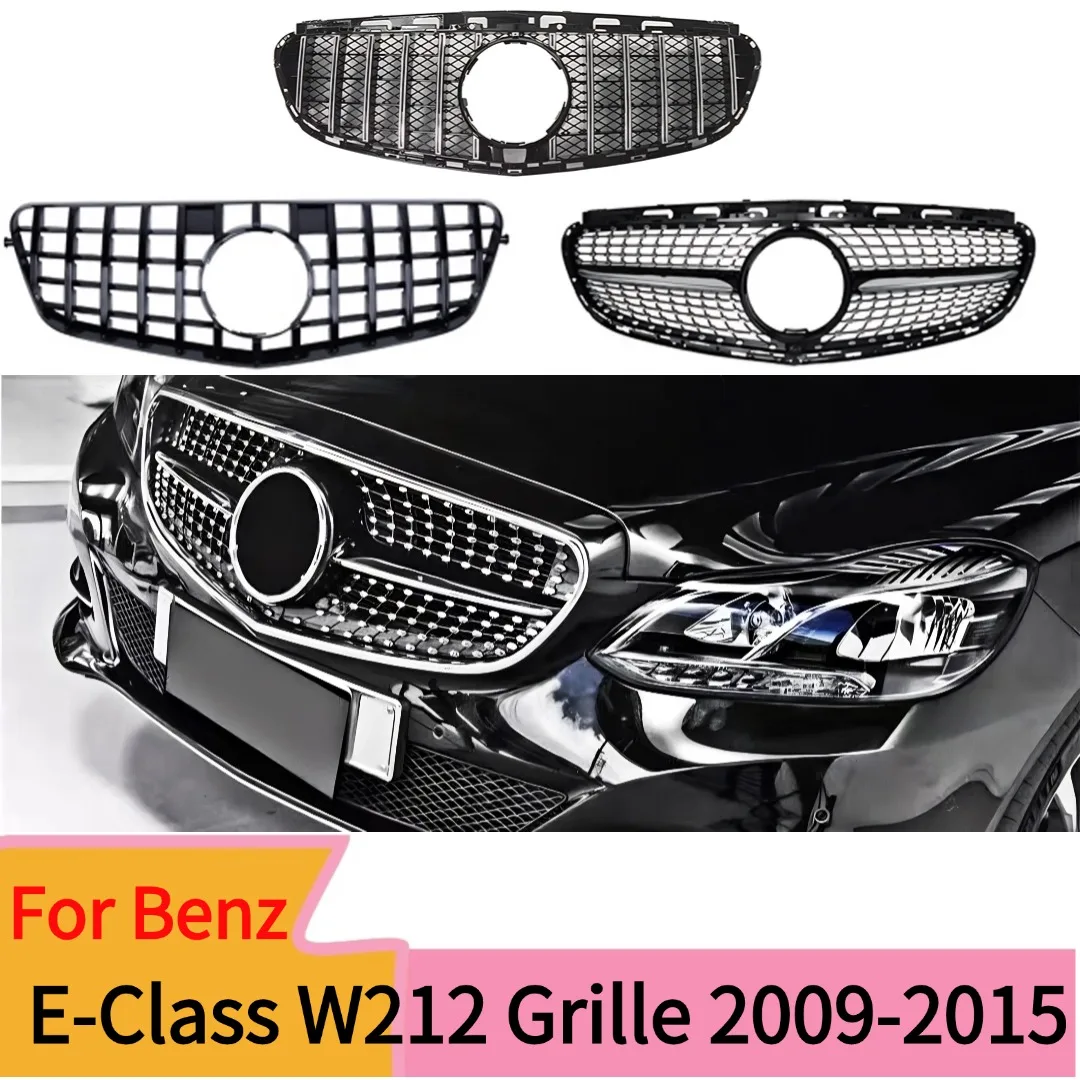 Für Vorderen Kühlergrill Stoßstangengrill für Mercedes Benz E-Klasse W212 E250 E300 E350 E500 2009-2015 GT Upgrade Tuning