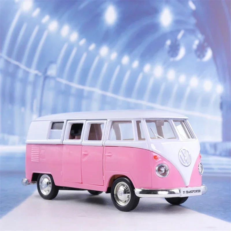 1:36 فولكس فاجن T1 حافلة سبيكة دييكاست سيارات لعبة نماذج المركبات المعدنية الكلاسيكية فولكس فاجن الحافلات التراجع لعب للأطفال
