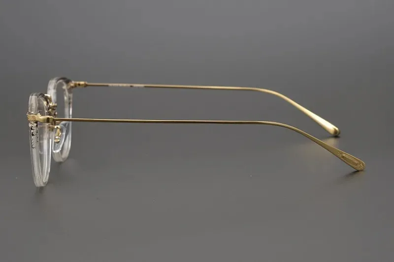 Japanese Handmade Retro Acetate Titanium Eyeglass Frame Men and Women Ultra-light Luxury Designer Gold Filigree Rim Glasses 2025