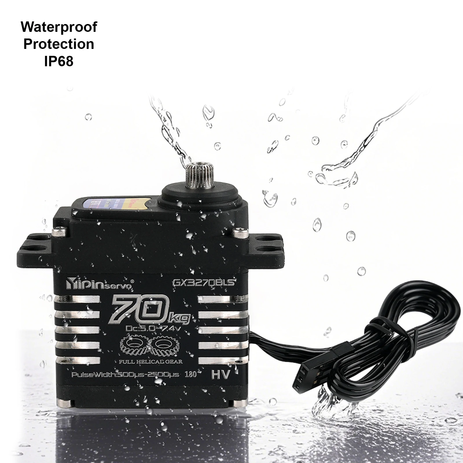 70kg digitale servo's groot koppel magnetisch inductie 8,4v borstelloze motor IP68 stalen spiraalvormige versnelling voor 1/8 1/10 afstandsbediening RC auto robot