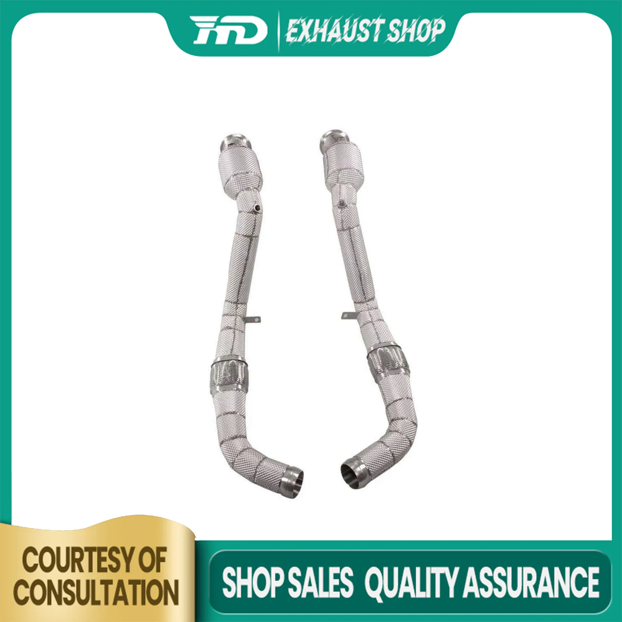 

High Quality Downpipe For Bentley Continental GT W12 6.0T Stainless Steel Exhaust System Heat Shield High Flow Performance HMD