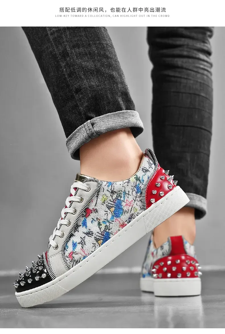 MODX 2025 برشام أحذية رياضية جلد أسود برباط علوي حذاء كاجوال مصمم نمط أحذية جلدية مصنوعة يدوياً للرجال