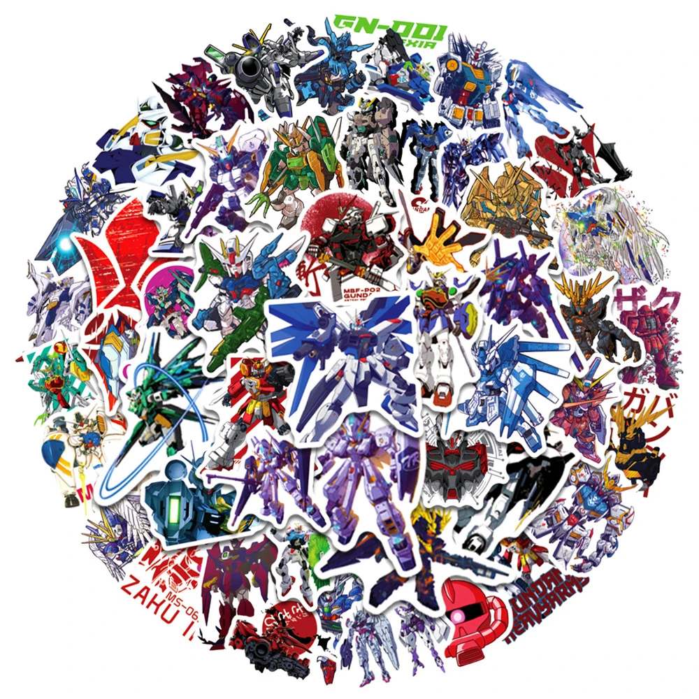 10/30/50pcs Classic Japan Anime GUNDAM Stickers Decoration Kids Decals Toy Phone Laptop Skateboard Cool Cartoon Graffiti Sticker