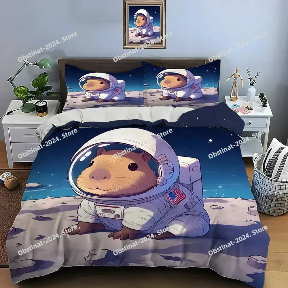 

Cute Cartoon Capybara Print Bedding Set Duvet Cover 1 Duvet Cover 2 Pillowcases Adult and Children Bedding Set Luxury Gifts