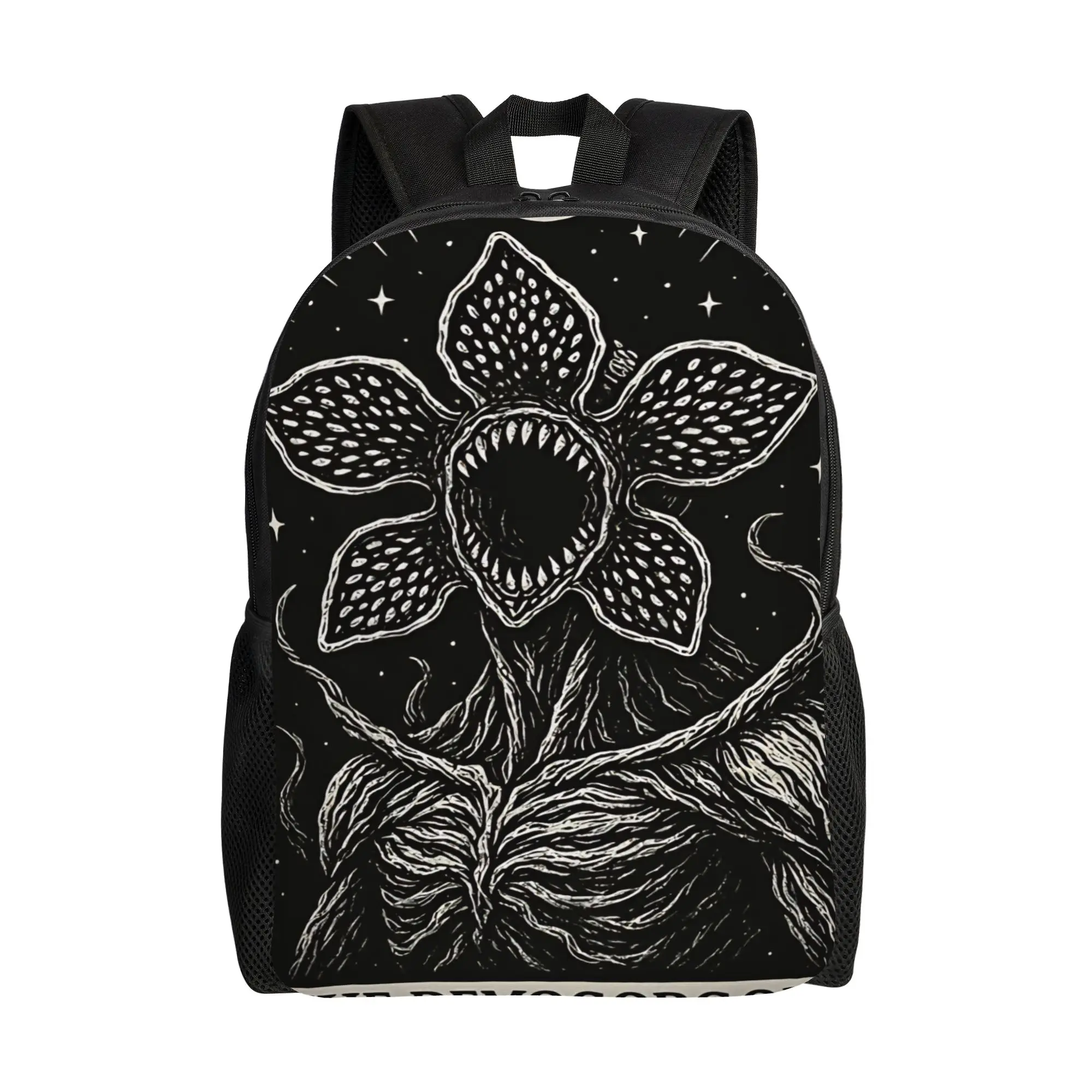 Demogorgon Horror Cartoon Backpack Student Unisex Polyester Backpacks Large Style School Bags Rucksack Delightful Derek Hawkins