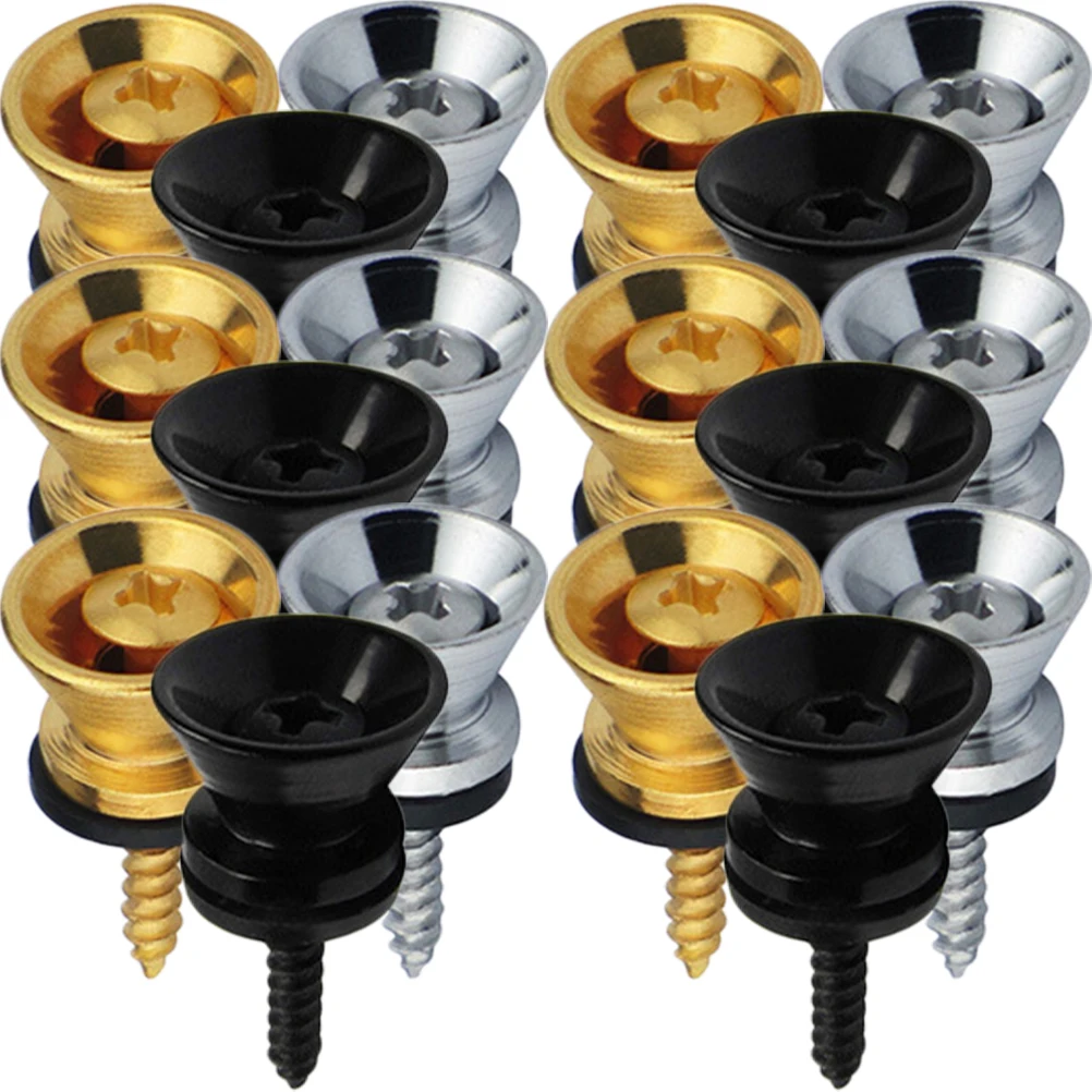 

18 Pcs Guitar Strap Buckle Security Lock System Electric Bass Locks Acoustic Accessories Strap-lock Buttons