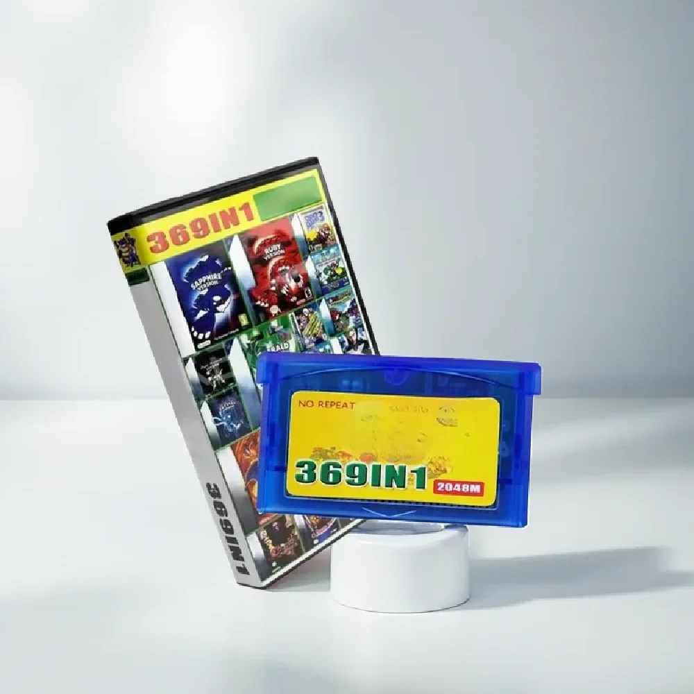 369 in 1 GBA Game Cartridge 32-Bit Retro Game Combo Card with English Software Ideal Holiday Gift for Kids
