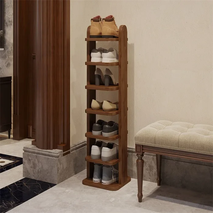 Simple and modern style shoe rack Nordic shelf Multi-storey shoe cabinet at the entrance of home The logs are light and