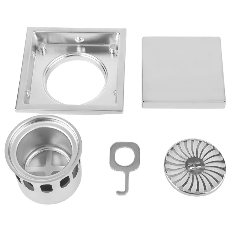 

Домашняя нержавеющая сталь квадратной формы с защитой от запаха, слив для ванной комнаты, ворота для мусора, слив для душа