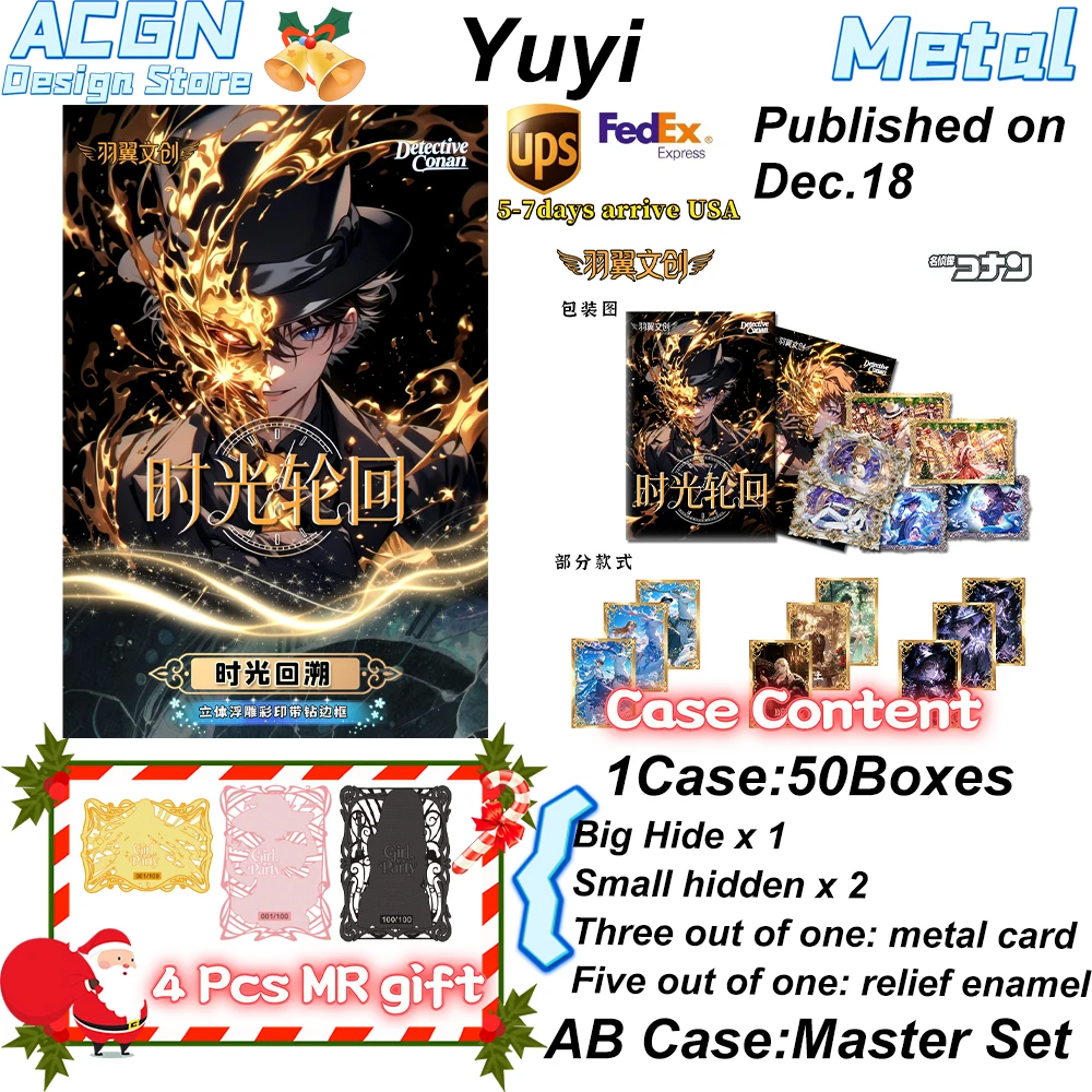 

Wholesale 2025 The Time Cycle of Wing Culture Full Metal Enamel Detective Conan Collection Card ACG CCG TCG Hobbies Gifts