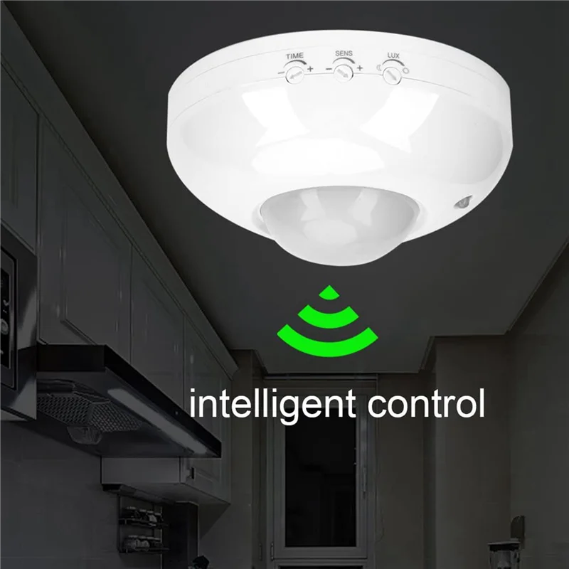 B48A 3X Rilevatore di movimento Luce a LED Rilevatore di movimento umano a infrarossi Installazione a soffitto da 360 gradi Corridoio Soffitto del bagno