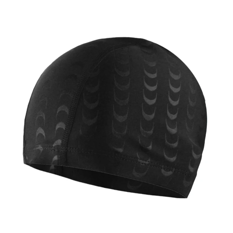 Women Men Spandex Swimming Cap Black Lightning Shark Skin Letters Print Water Caps Bathing Hat Swim Pool Accessories for Adults