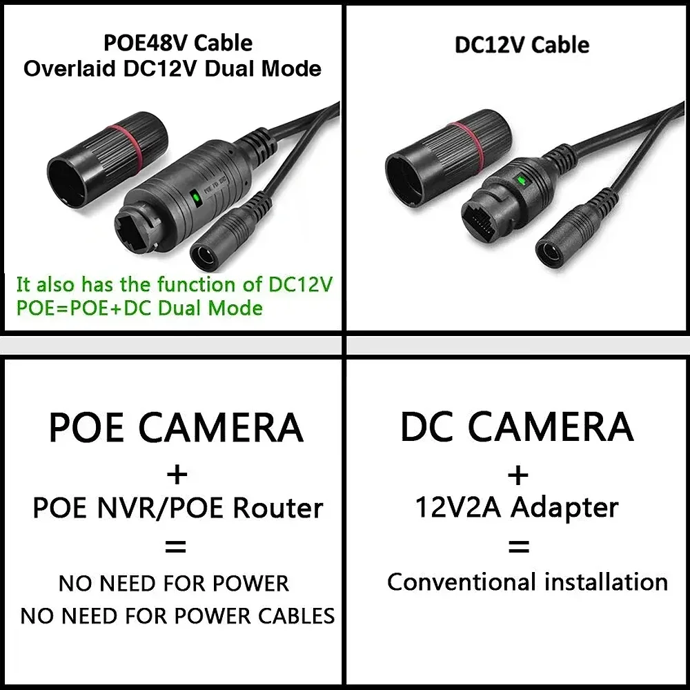 H.265 Onvif DC12V/POE48V XMEYE Cone 2K 4.0MP HD CCTV IP Camera Module Chip Board+Lens+Cable DIY Video Complete Kit Set Audio